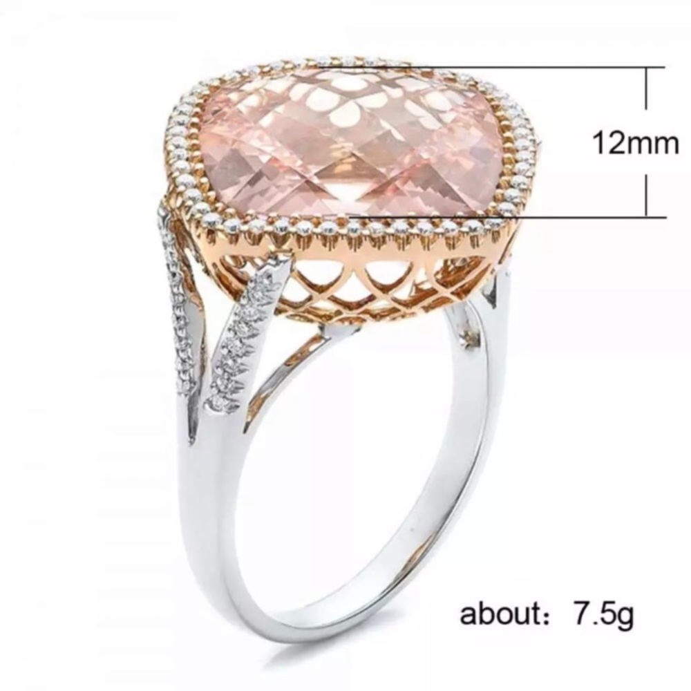 Stunning!! Morganite Rose Gold Statement Ring - Picture 4 of 8